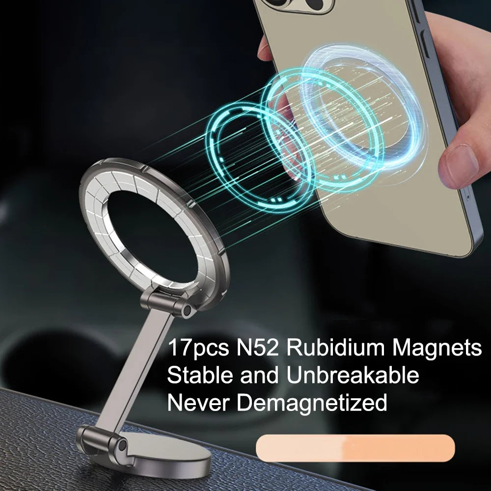 360° Rotating Magnetic Ring Phone Holder Aluminum Alloy Foldable for iPhone 17 16 15 14 13 12 Pro Max