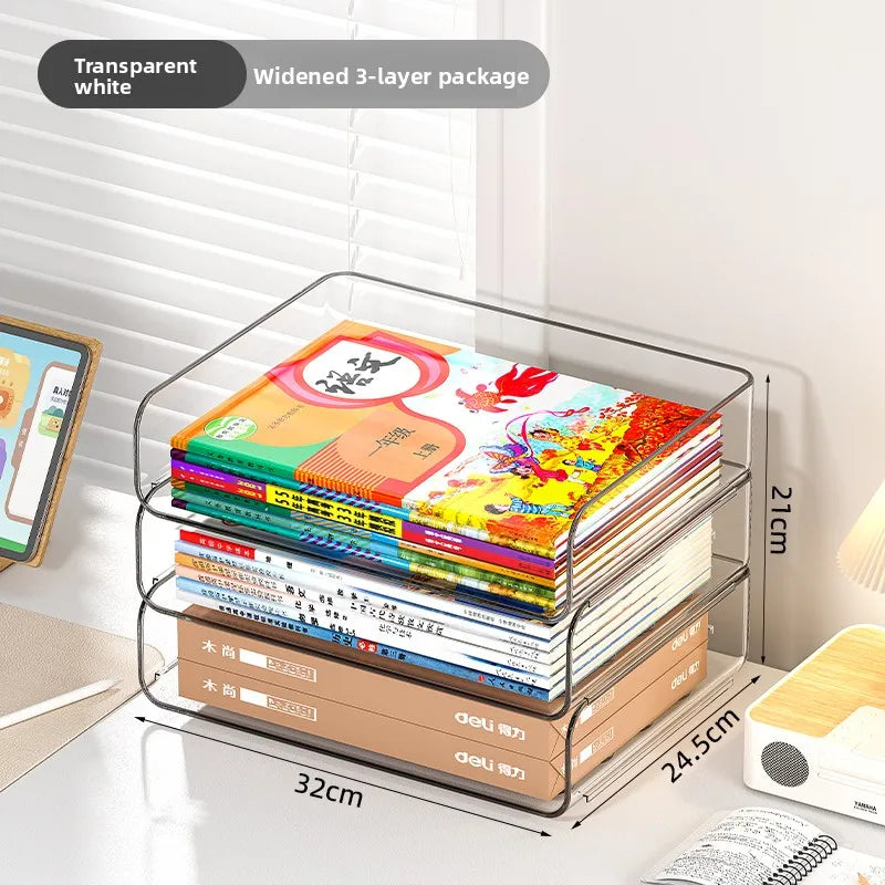A4 Document Letter Tray Set, Stackable Desktop Organizer