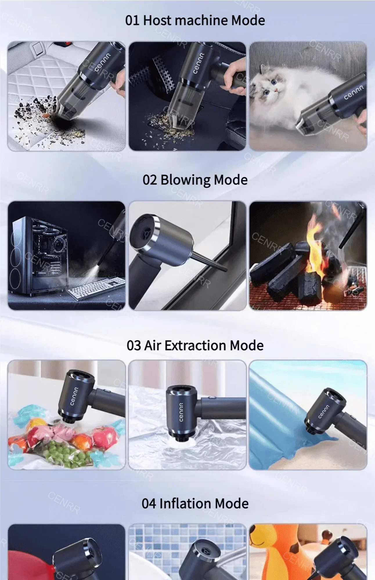 CENRR 210000PA Mini Car Vacuum Cleaner Wireless Powerful Vacuum Car Cleaner Handheld Portable Vacuum Cleaner Cleaning Machine 