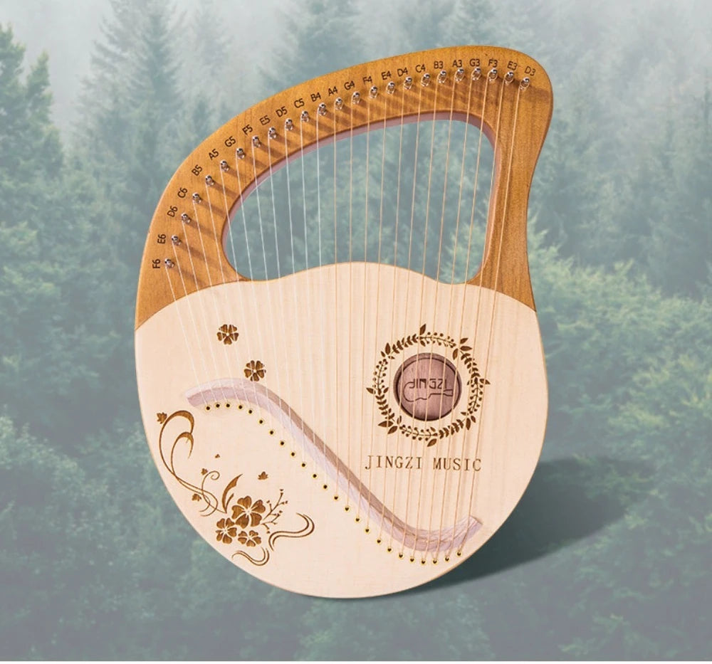 Mahogany Lyre Harp - String and Tuning Options