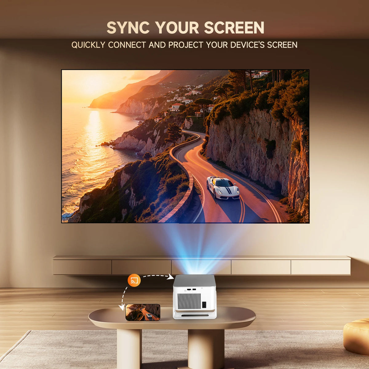 Magcubic HY350Max 900ANSI Android 14 Auto Focus Projector  Support 8K Native 1080P with Wifi6 BT5.4 16G Allwinner H726 Portable