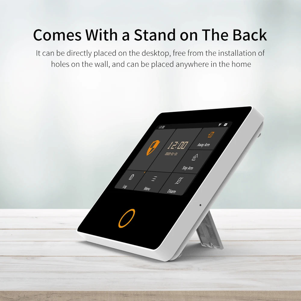 Staniot WiFi SecPanel 5 Wireless Home Alarm System Tuya Smart 4.3" Touch Screen Security Kit Built-in Siren APP Remote Control 