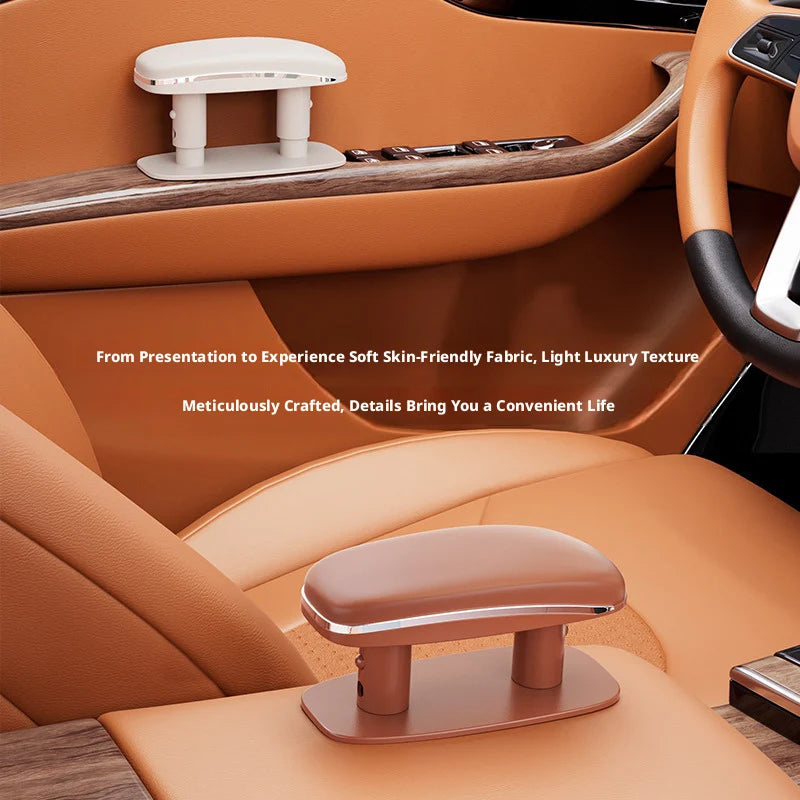 SEAMETAL Universal Car Door Armrest Pad 3-Layer Cushion Structure Adjustable Height Relieve Arm Fatigue PU Leather Car Armrest