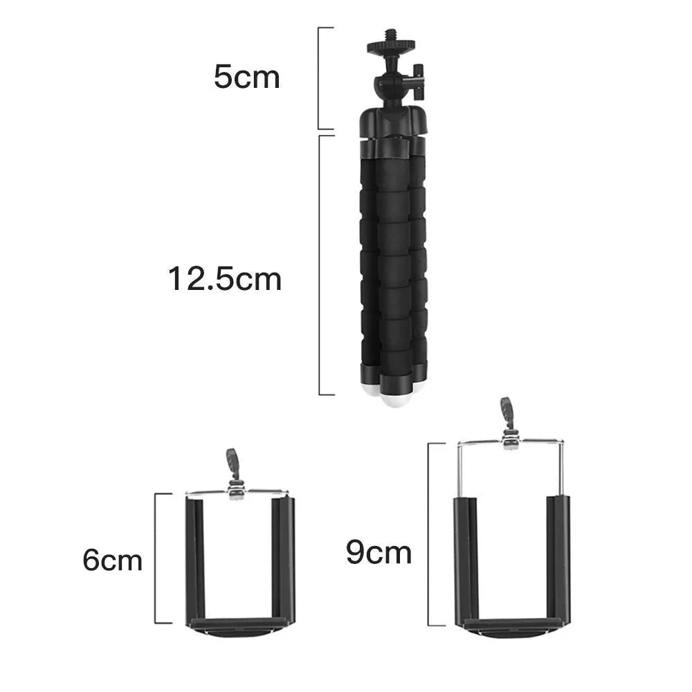 Flexible Mini Phone Tripod with Clip & Ball Head