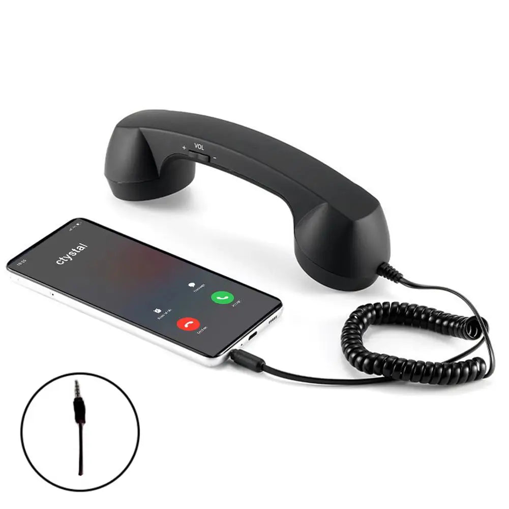 Retro słuchawka telefoniczna na kablu, USB-C lub 3,5 mm