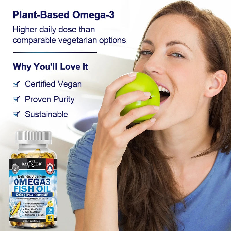 Omega-3 Fish Oil Supplement Capsules
