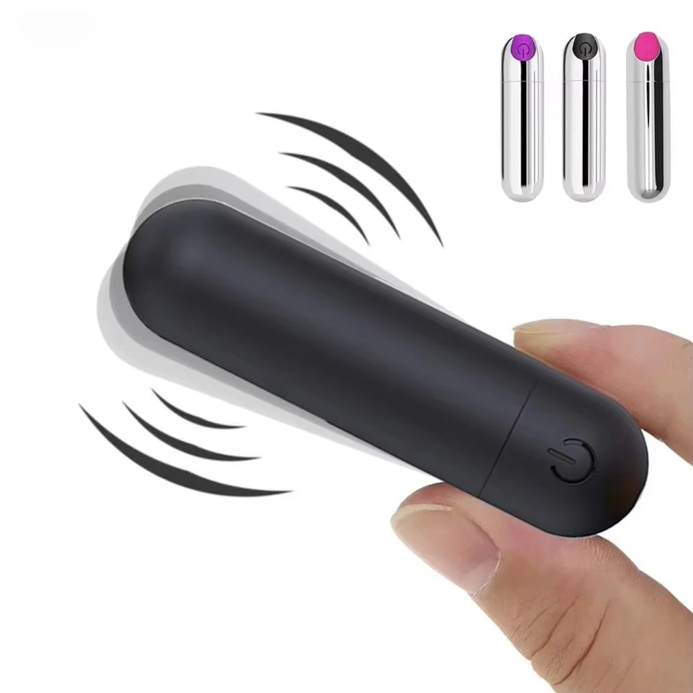 10-växlad USB-uppladdningsbar mini bullet-vibrator med vattentät design