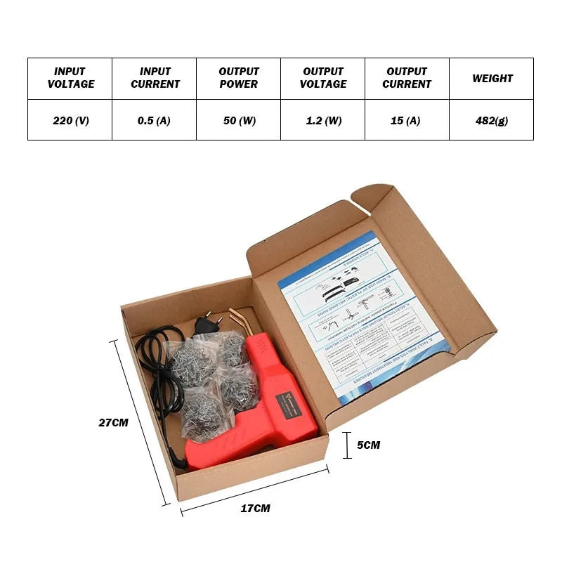 Plastic Welder Welding Machine Car Bumper Soldering Gun 4 Types Staples for Bumper/Kayak/Plastic Product Repairs 