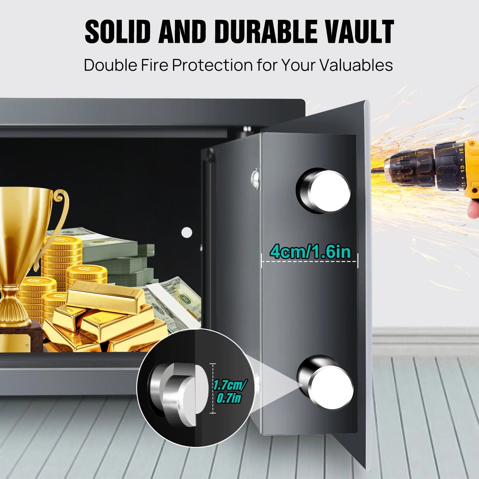 DayPlus Electronic Digital Safe Box for Home, Office & Hotel