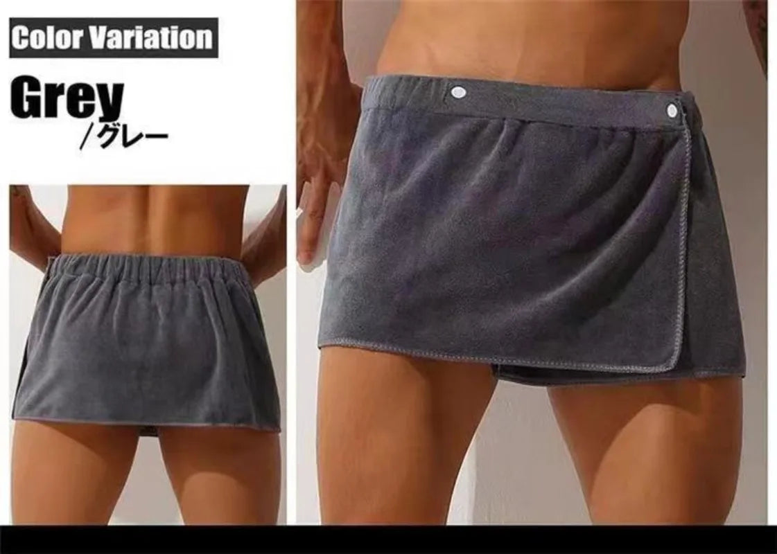 Men’s Quick-Dry Bath Towel Skirt for Beach and Swimming