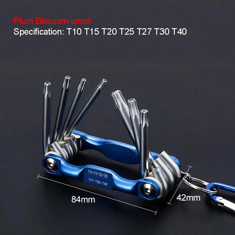 Portable Folding Hex Wrench Allen Set Metal Metric System Torx Hexagonal Spanner Screwdriver Hex Key High Quality Hand Tool 