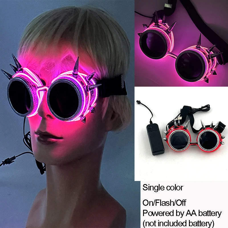 Cool Luminous Colorful LED Light Up Glasses Glowing Neon Light Flashing Party Glasses For Nightclub DJ Dance Party Decor 