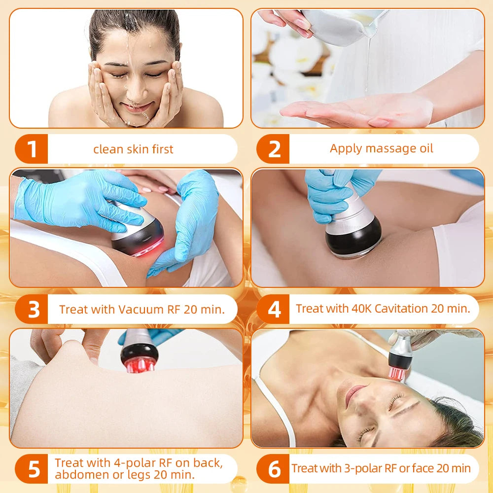 4-in-1 Cavitation Body Slimming Machine with Vacuum Suction and Gel