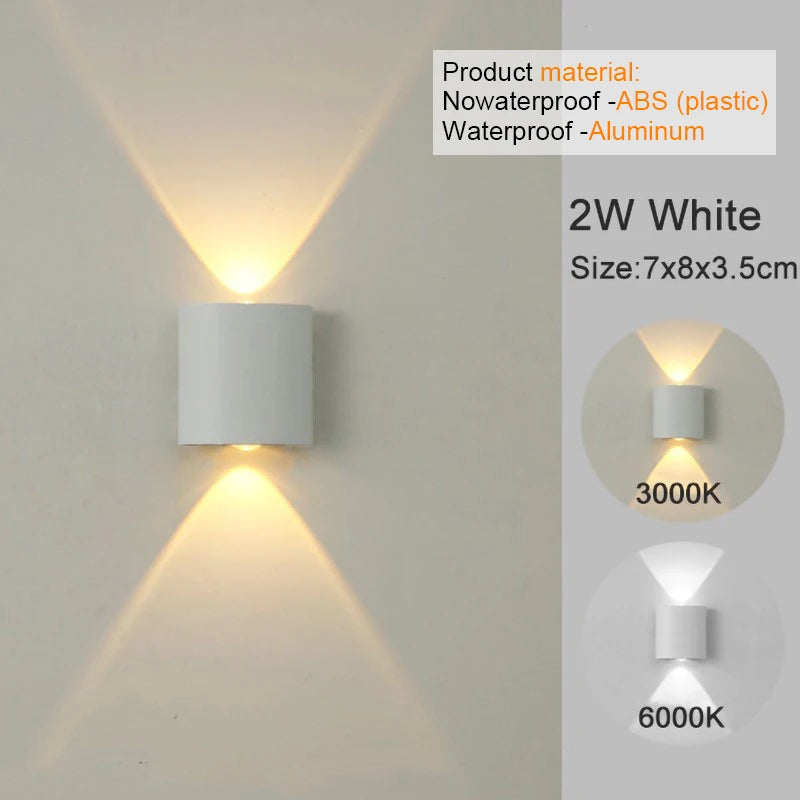 Up-and-Down LED Wall Light, Size and Finish Options