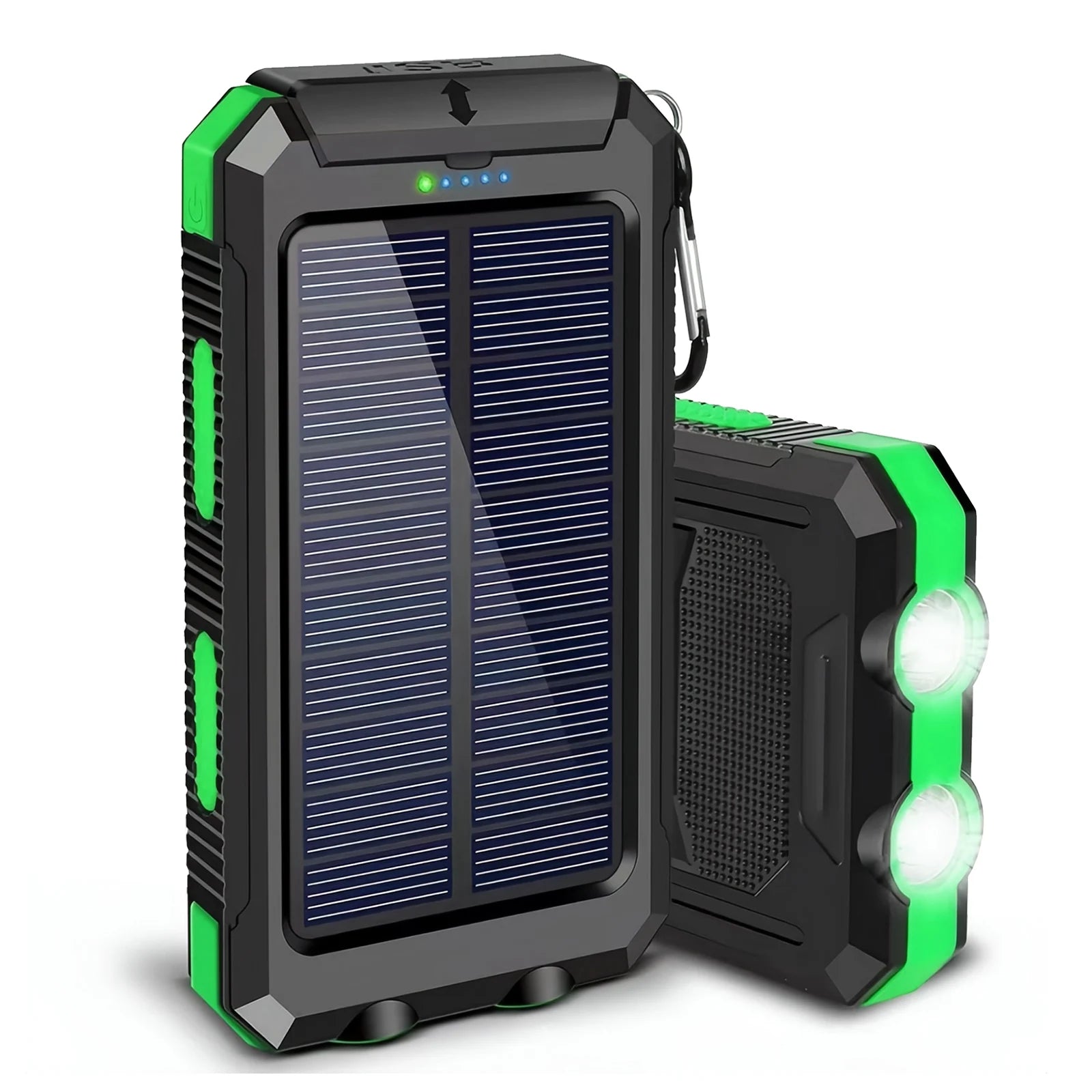 Power bank solarny 10000mAh z podwójnym USB, latarką LED i wodoodporną konstrukcją