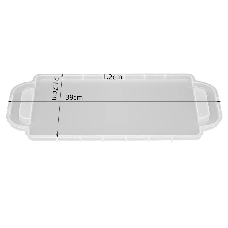 Molde de silicone para tabuleiro retangular em resina, 39 × 21.7cm
