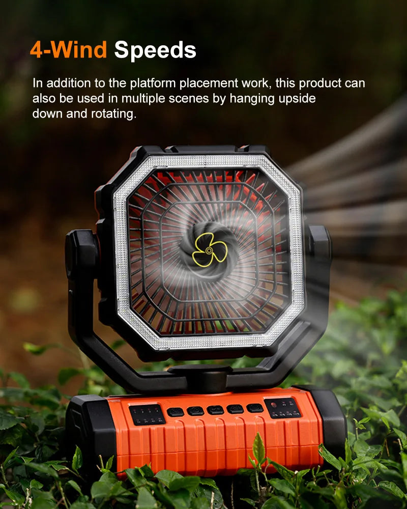 20000mAh Rechargeable Portable Fan with LED Light