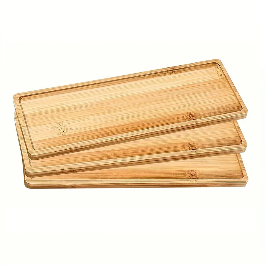Bamboo Bathroom Tray for Vanity and Countertop, 1 to 3 Pieces