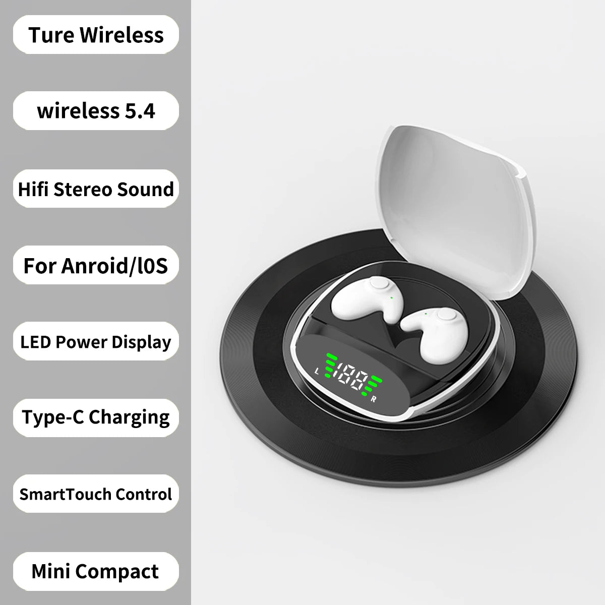 VIKEFON Bluetooth 5.3 Noise-Cancelling In-Ear Headphones