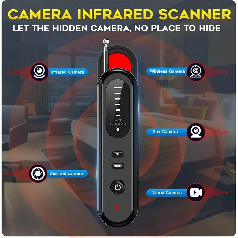 Hidden Camera Detector 2026 Portable Camera Finder, GPS Tracker Detector, RF Wireless Signal Scanner for Office, Hotels, Cars