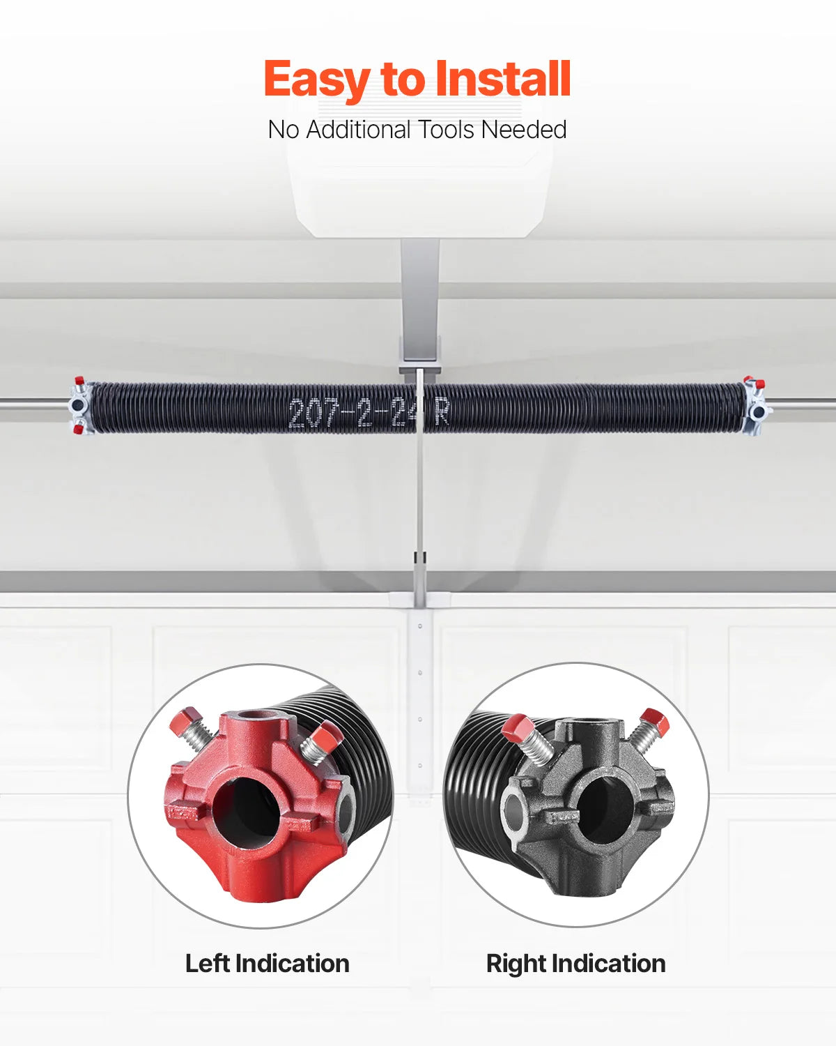 Garage Door Torsion Springs Pair 16,000 Cycles Black Coated