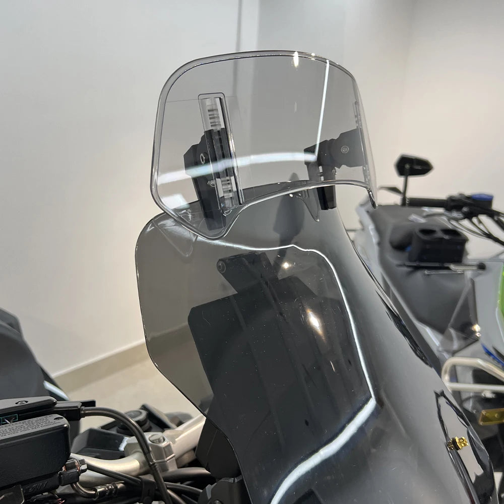 Universal Motorcycle Windshield Extension Adjustable Spoiler Clamp-On Windscreen Deflector For BMW KAWASAKI YAMAHA HONDA SUZUKI 