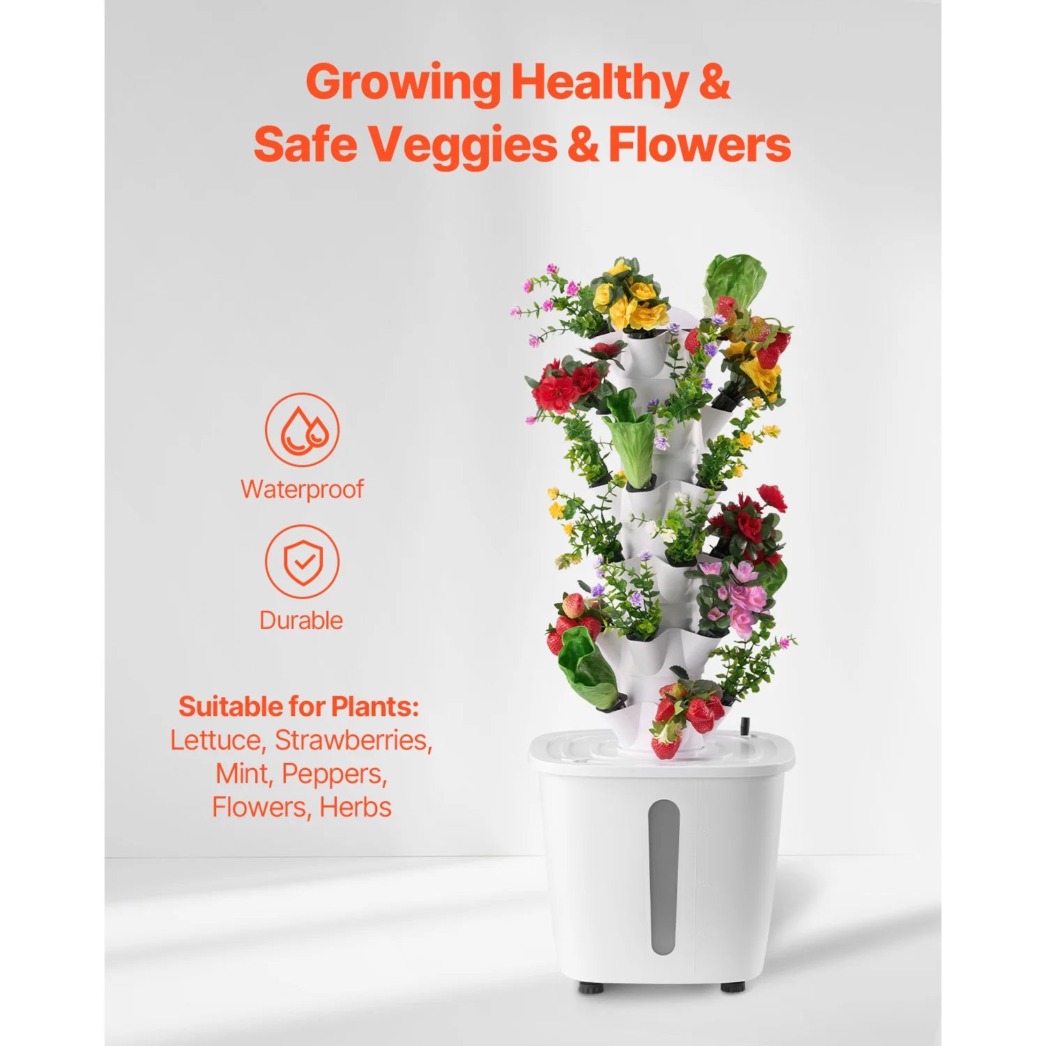 SucceBuy Hydropenisch KweekSysteem met 30 Pods, Vertical 6 Niveaus Hydroponische Tornade Tuin met Waterpomp voor Fruit en Groente