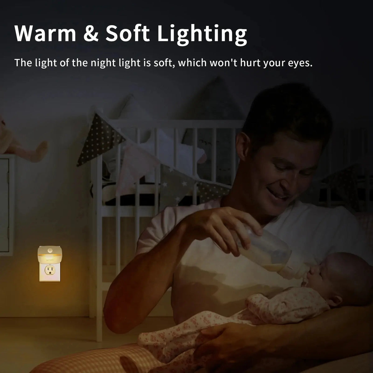 Luce notturna LED con sensore di movimento da inserire nella presa, EU o US