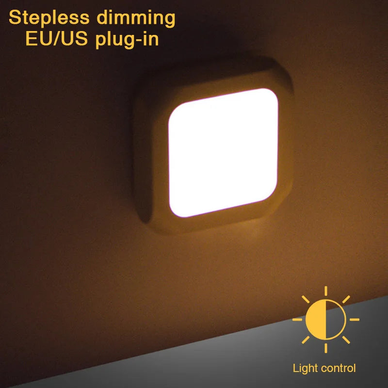 Plug-In White LED Night Light, EU/US Options
