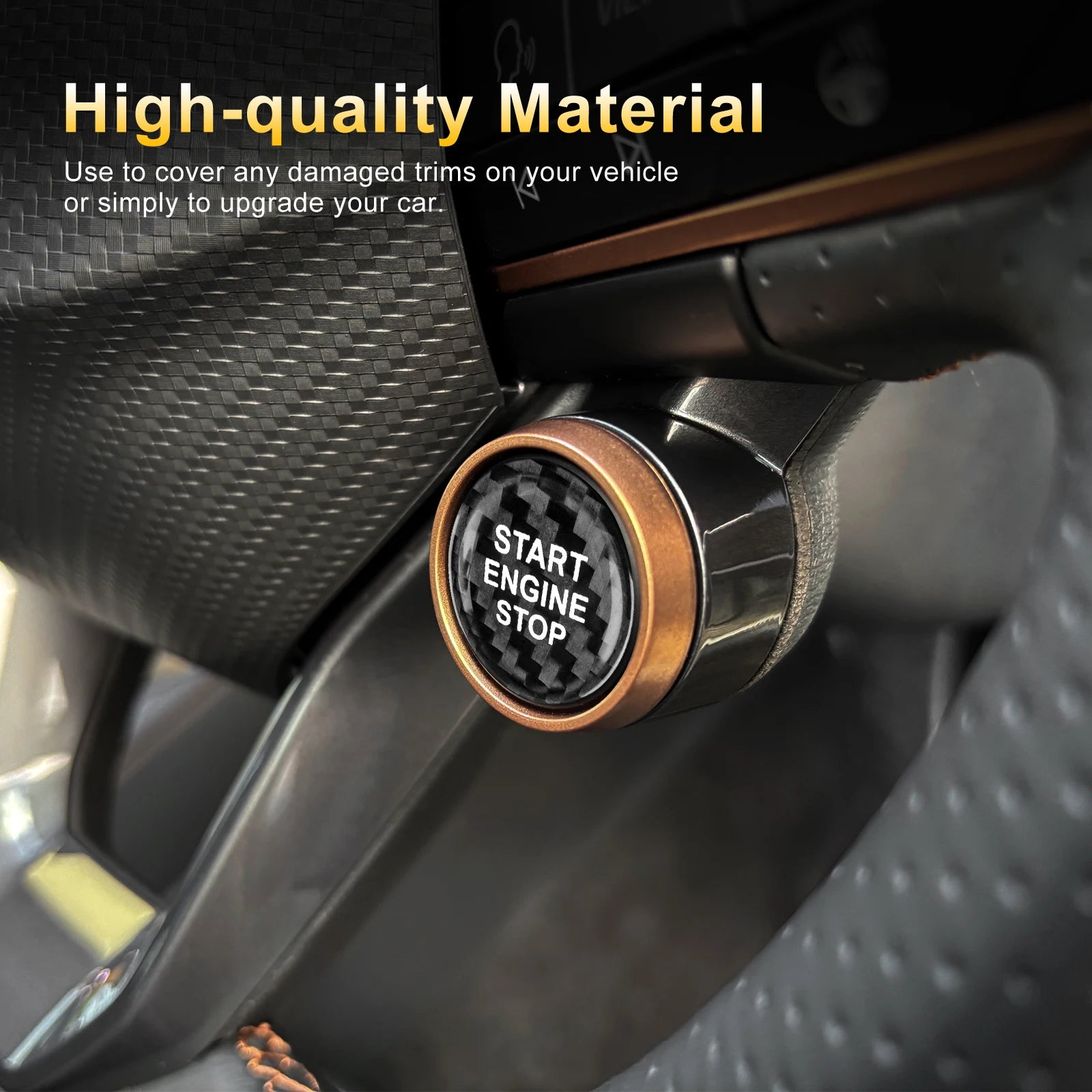 Real Dry Carbon Fiber Start Stop Cover for Cupra and Seat