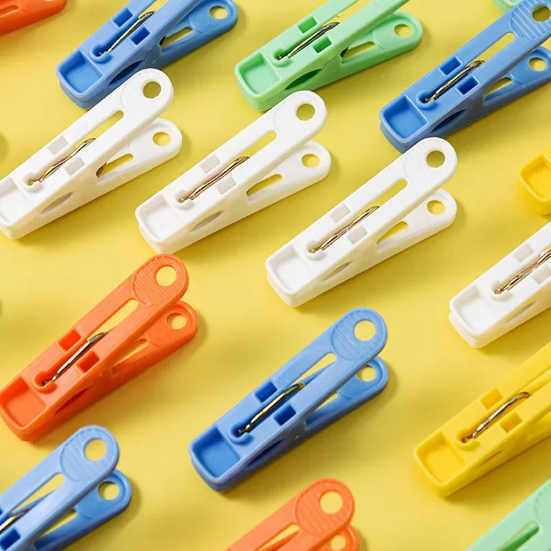 Kleurrijke plastic wasknijpers en knutselklemmen, 20 stuks
