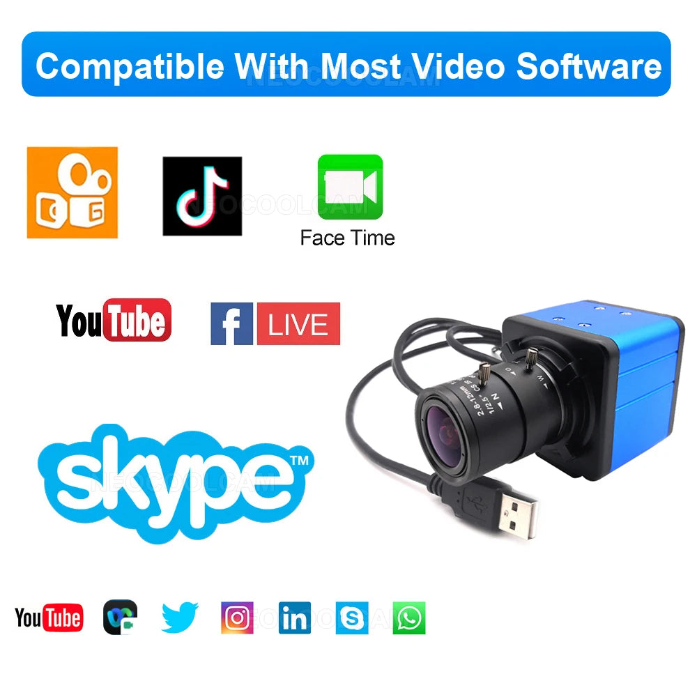 USB UVC Camera, 2K/4K and Lens Options