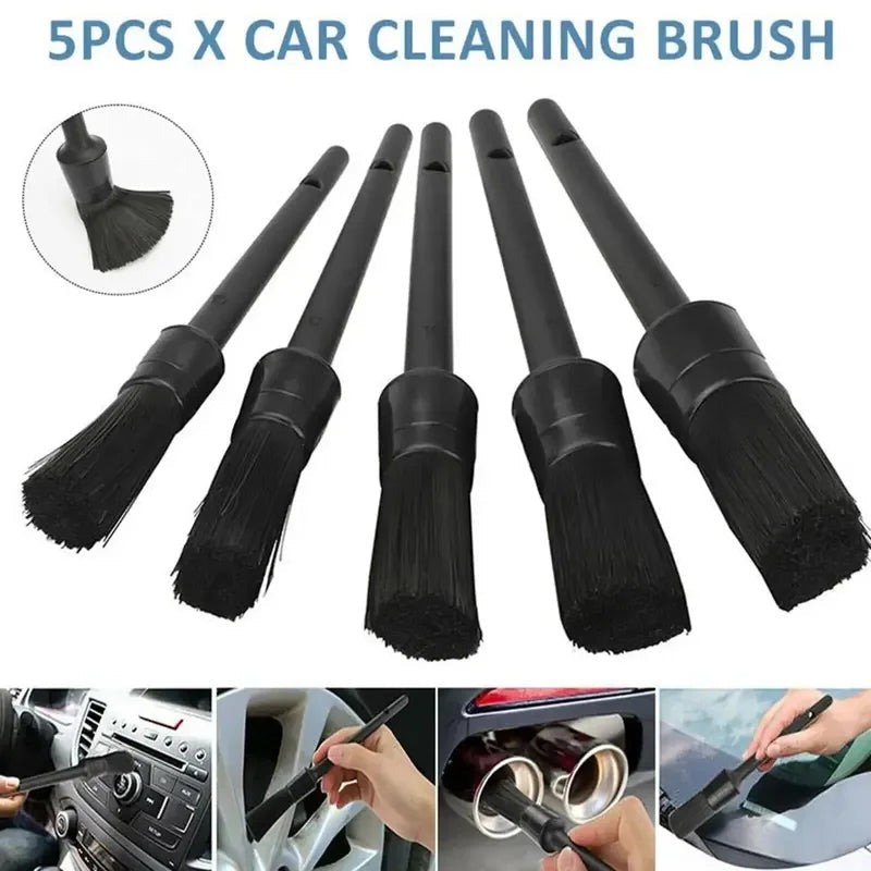 1/5x Car Detailing Cleaning Brushes Soft Detail Brush Wheel Cleaner Auto Dust Removal Brush Car Interior Exterior Accessories 