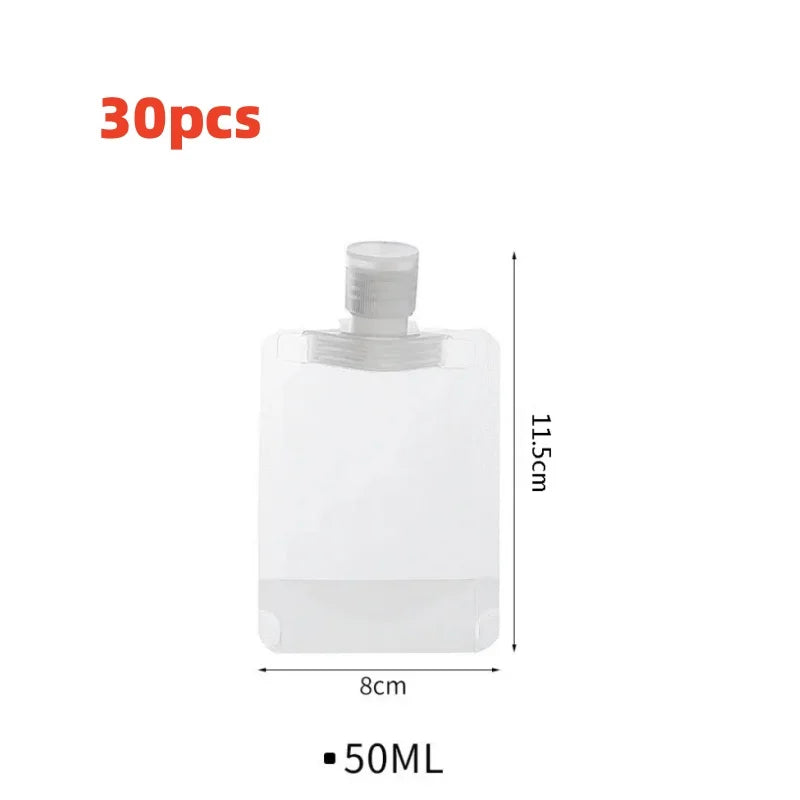 10Pcs 30/50/100ML Thickened Travel Subpackage Cosmetic Lotion Shower Gel Shampoo Portable Facial Cleanser 