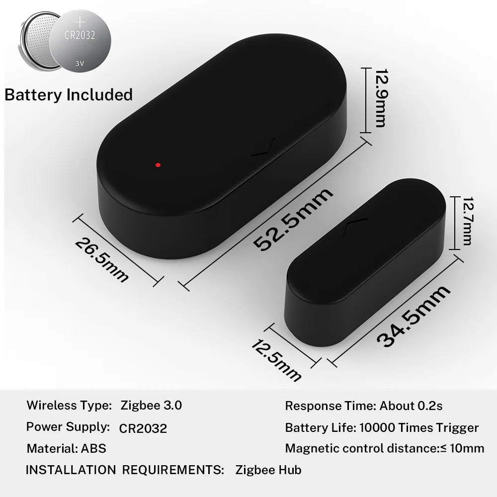 Zigbee 3.0 Contact Sensor Door Sensor Window Sensor Zigbee Hub Required Workwith Home Assistant Yandex Alexa ZHA Zigbee2MQTT HA