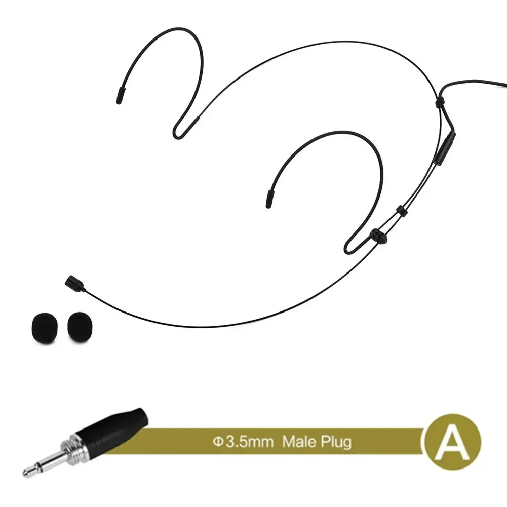 Double Earhook Headset Microphone with 2 Covers, 5 Plugs