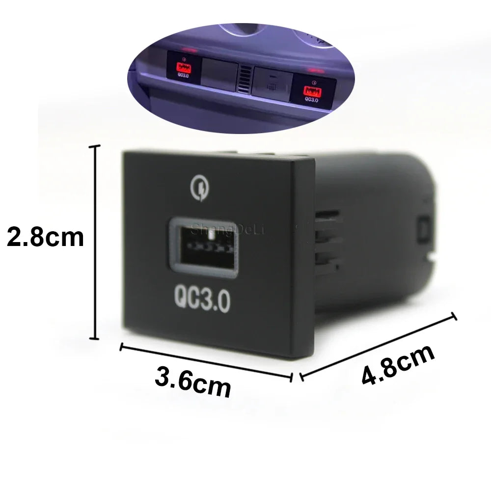 12V/24V Автомобилен заряден адаптер за телефон с двойна QC3.0 Type C PD USB порт за зареждане, захранващ адаптер за Ford Focus 2004-2011 mk2 аксесоари