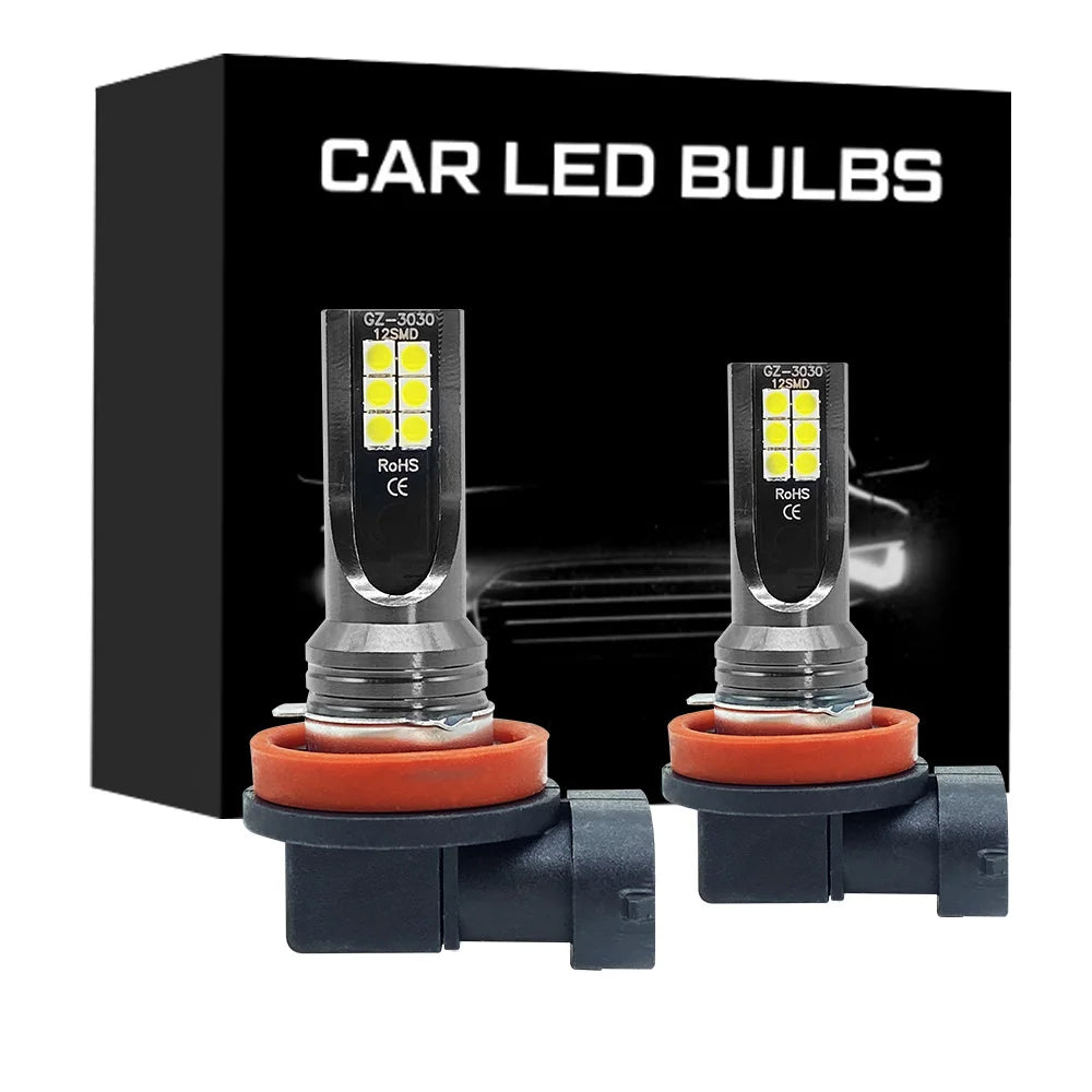 2Pcs H8 H11 LED Bulb H16 JP 9005 HB3 9006 HB4 Led Lamp Super Bright Car Fog Lights Day Driving Running Light 12V 24V 6000K White 