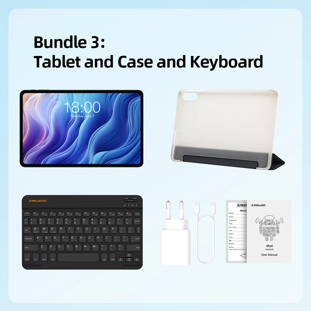 Teclast T60 12" Tablet Οθόνη 2K Android 14 T620 8-πύρηνος Μέγιστη 20GB RAM 256GB ROM 4G LTE τύπος C 8000mAh Γρήγορη Φόρτιση Widevine L1