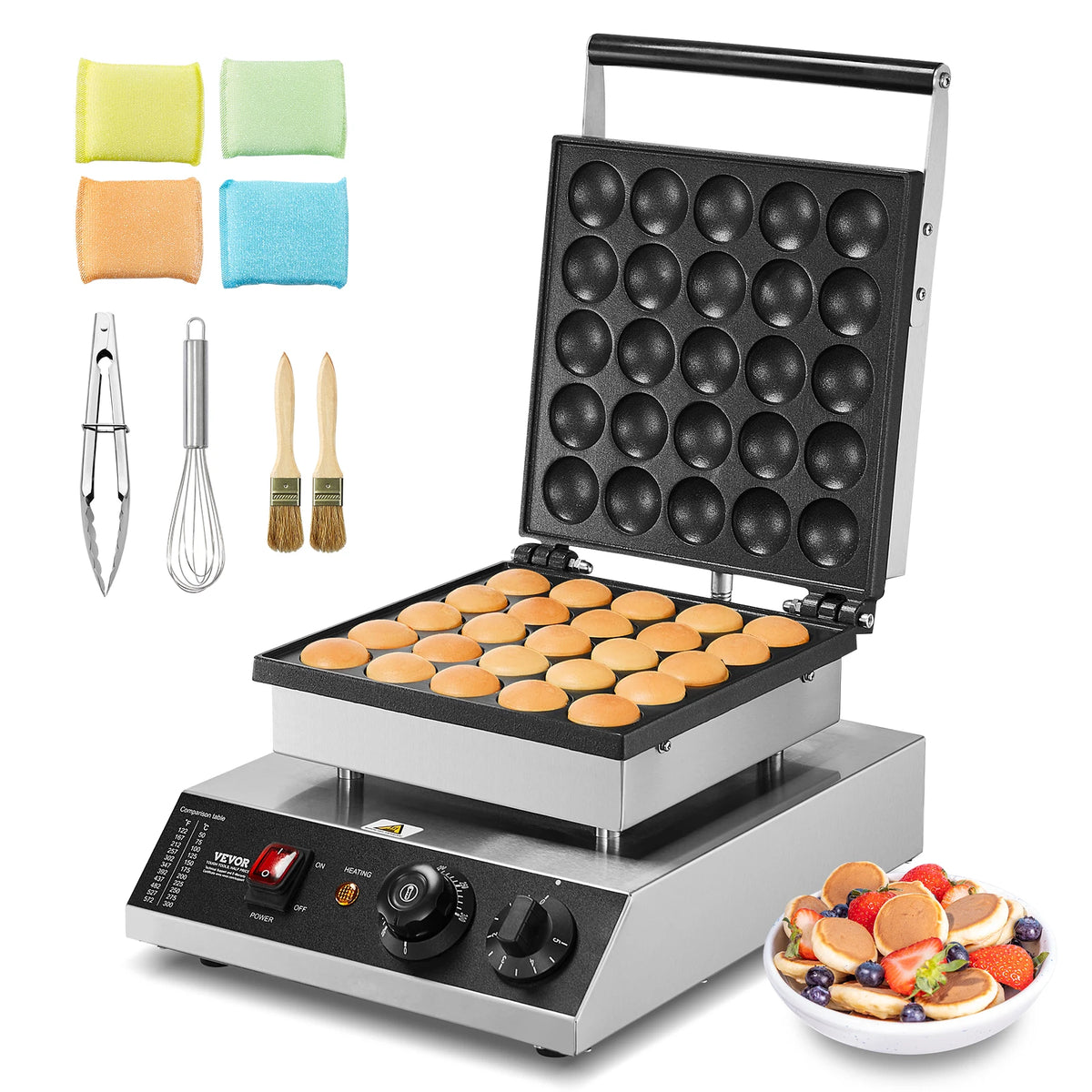 25-Cavity Electric Mini Pancake and Waffle Maker