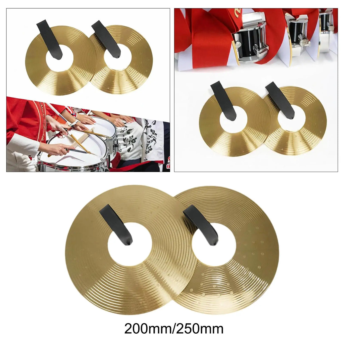 Hand Crash cymbaler med remmar - par