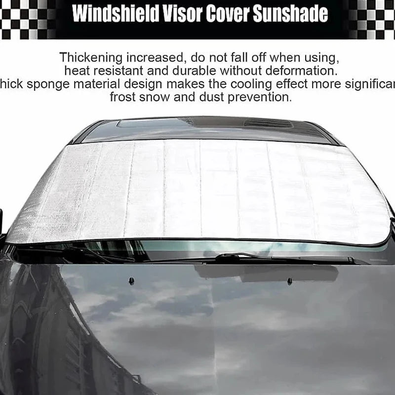 Car Windscreen Snow and Sun Cover with Door Flaps