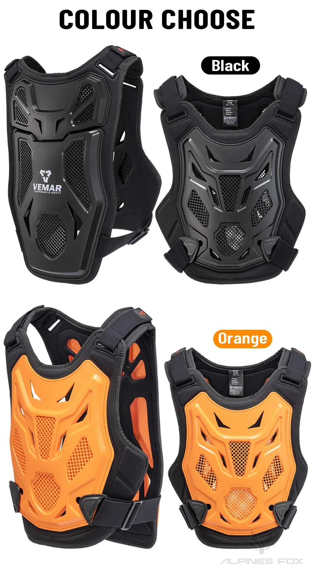 Chaleco protector de armadura para motocross todo terreno para pecho y espalda