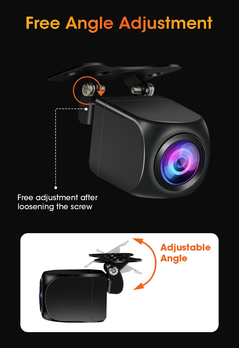4‑Pin Rear View Backup Camera 1080P Waterproof Night Vision
