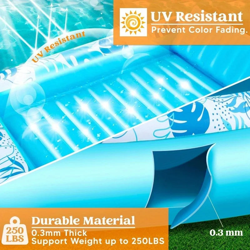 4-in-1 Inflatable Suntan Pool Float with Pillow, 70" x 46"