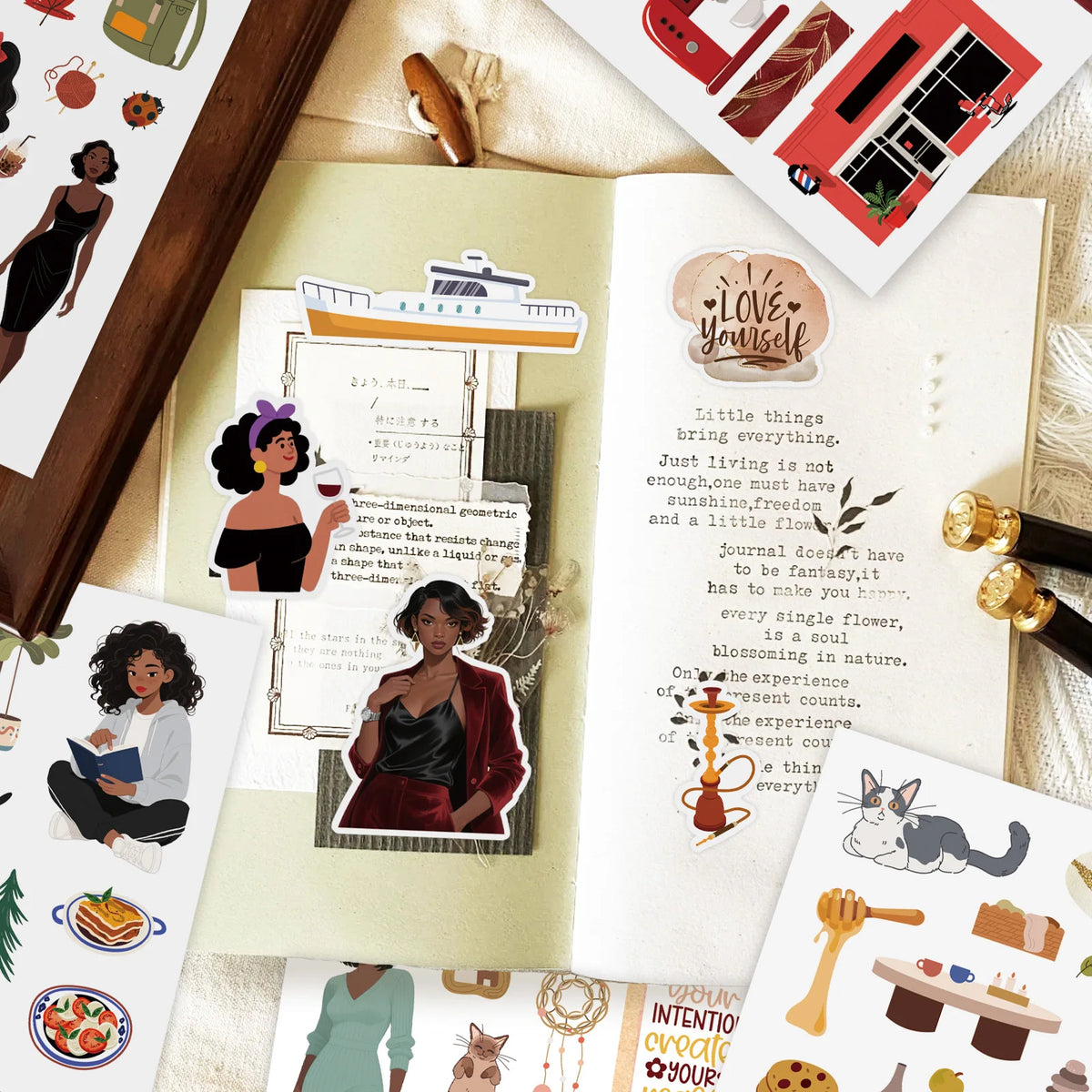 Black Girl Sticker Book, 50 Sheets