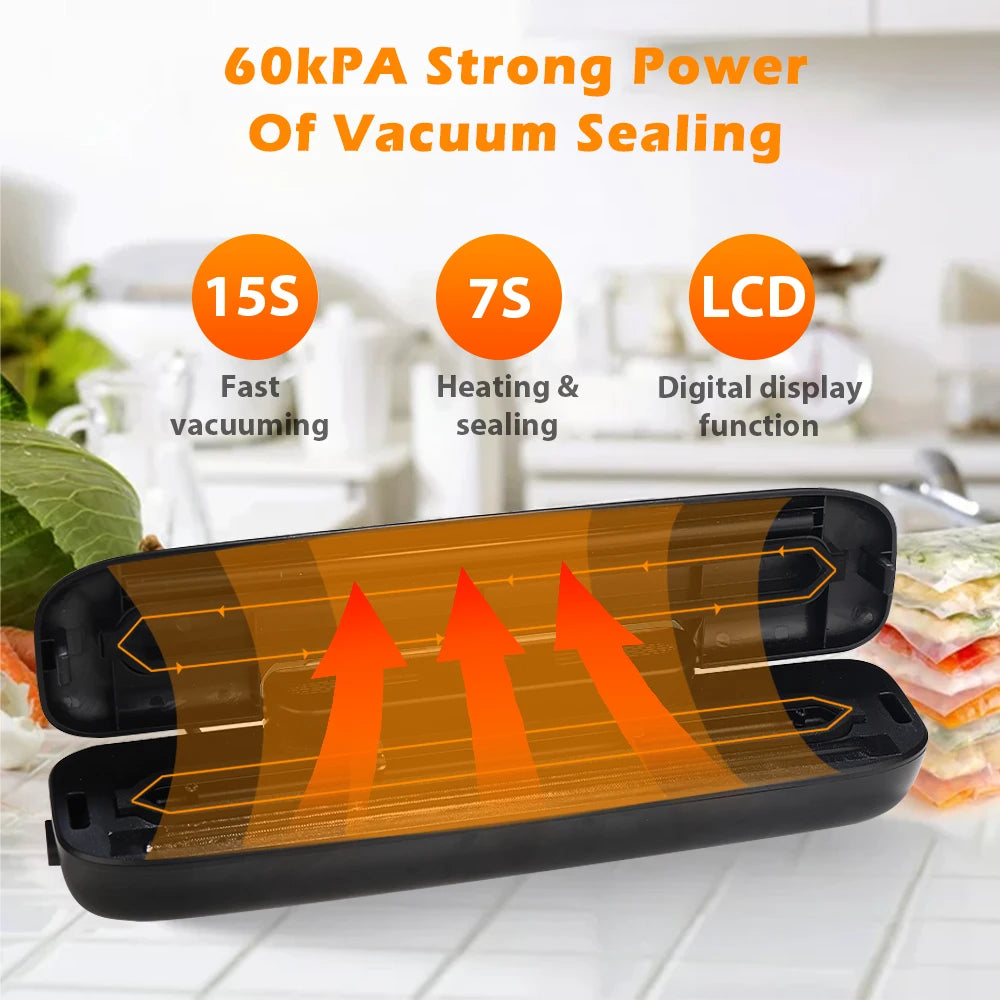 saengQ Vacuum Sealer Packaging Machine Food Vacuum Sealer With Free 10pcs Vacuum bags Household Vacuum Food Sealing 