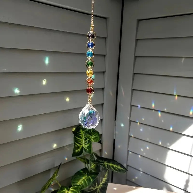 Colorful Crystal Sun Catcher Rainbow Maker with Hanging Chain