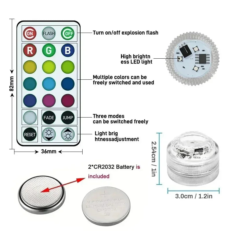 Wireless RGB LED Ambient Light with Remote, IP68 Rated