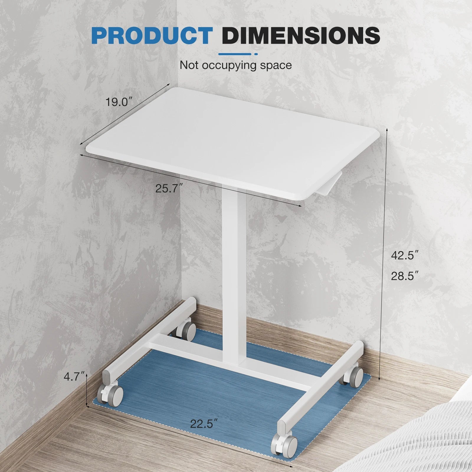 Adjustable Mobile Standing Desk Laptop Table with Wheels